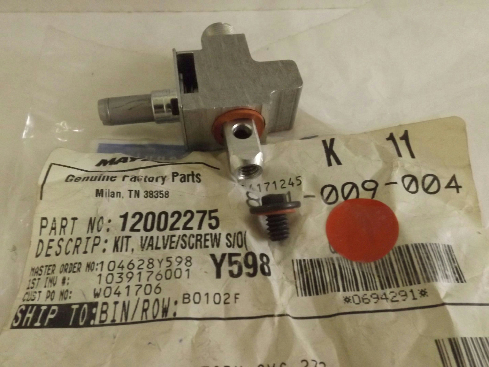 MAYTAG WHIRLPOOL STOVE 12002275 VALVE KIT NEW MAYTAG WHIRLPOOL STOVE 12002275 VALVE KIT NEW